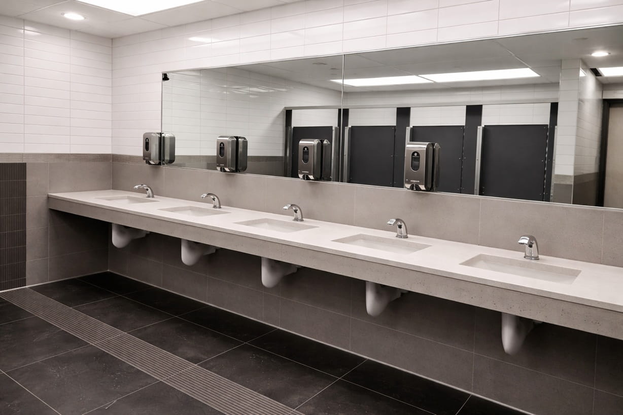 Public restroom sinks